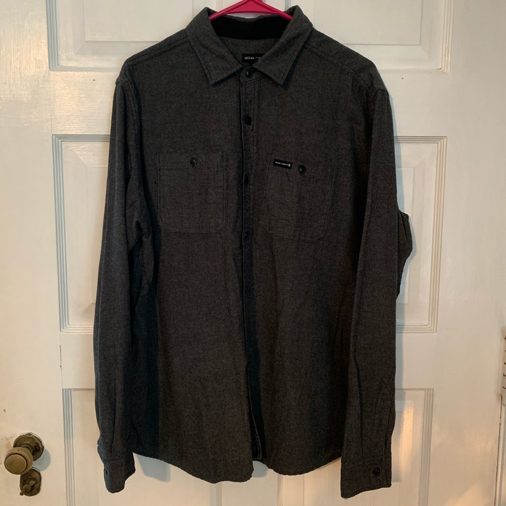 Ocean Current L Charcoal Grey Button-Up Shirt